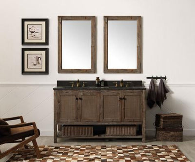 Legion Furniture 60" Solid Wood Sink Vanity With Moon Stone Top-No Faucet WH5160-BR