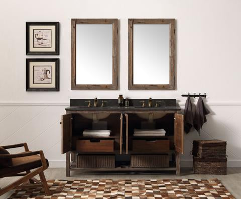 Legion Furniture 60" Solid Wood Sink Vanity With Moon Stone Top-No Faucet WH5160-BR