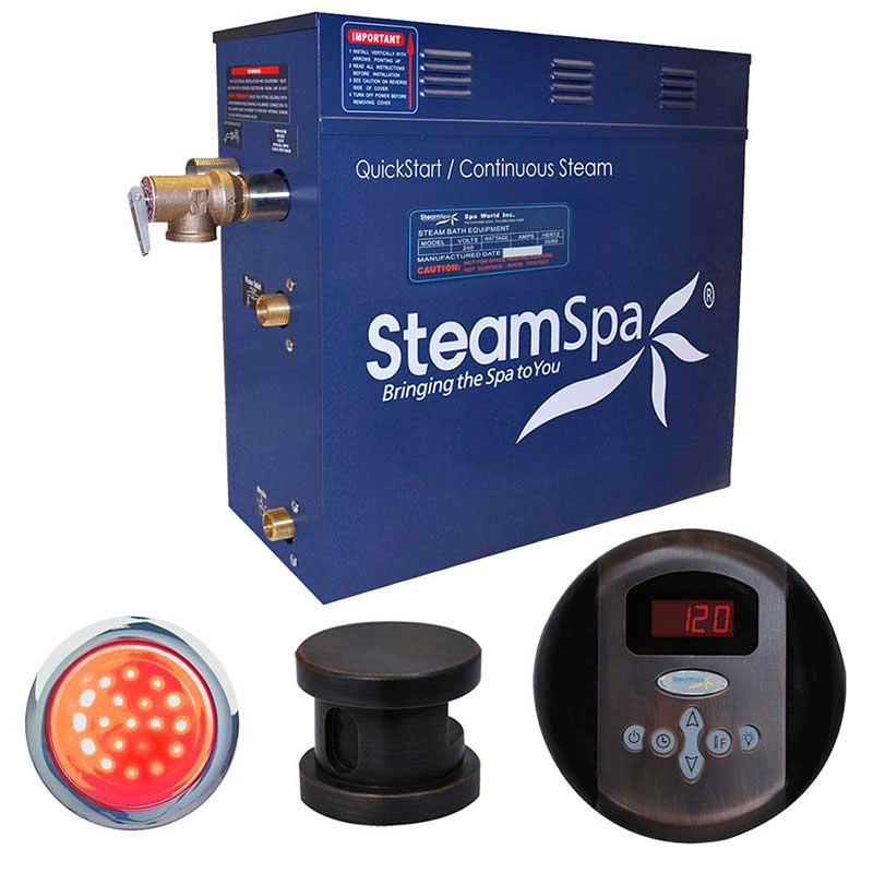 SteamSpa Indulgence 6 KW QuickStart Acu-Steam Bath Generator Package in Oil Rubbed Bronze
