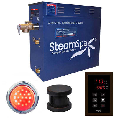 SteamSpa Indulgence 7.5 KW QuickStart Acu-Steam Bath Generator Package in Oil Rubbed Bronze
