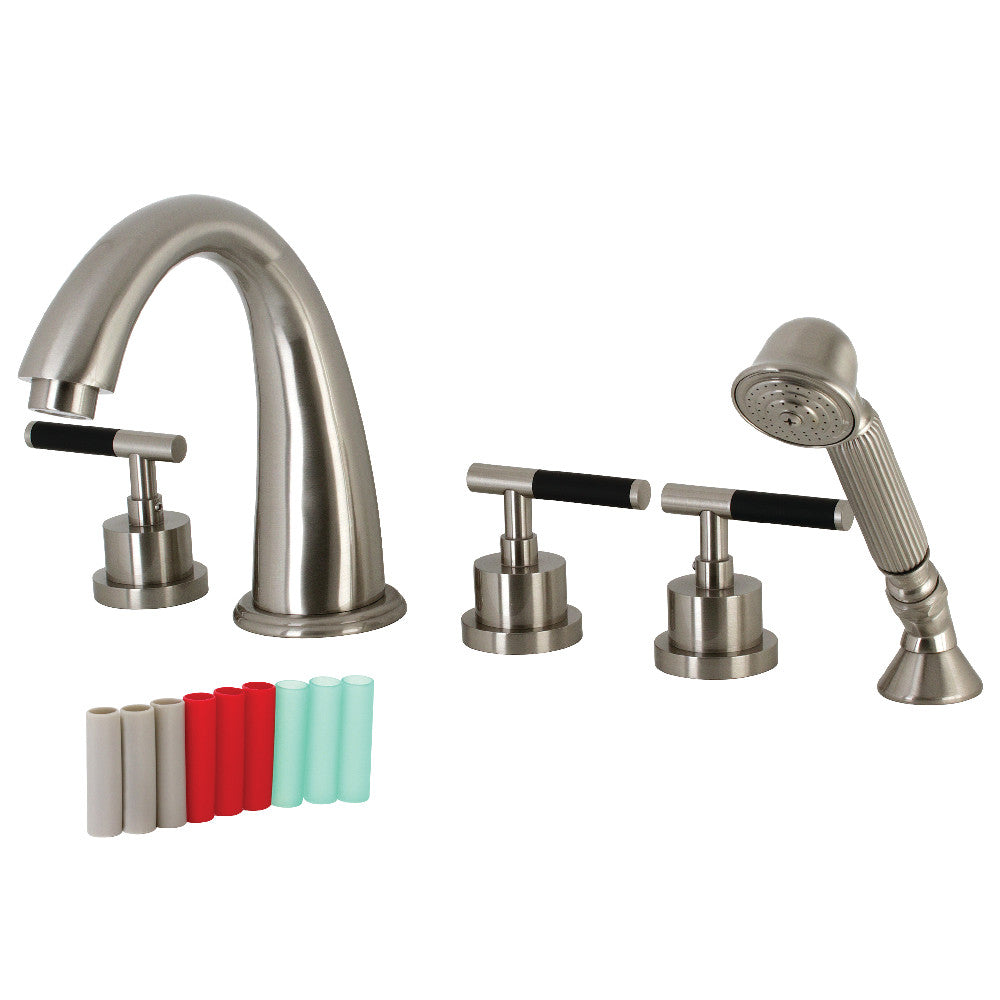 Kingston Brass KS23685CKL Kaiser Roman Tub Faucet with Hand Shower,