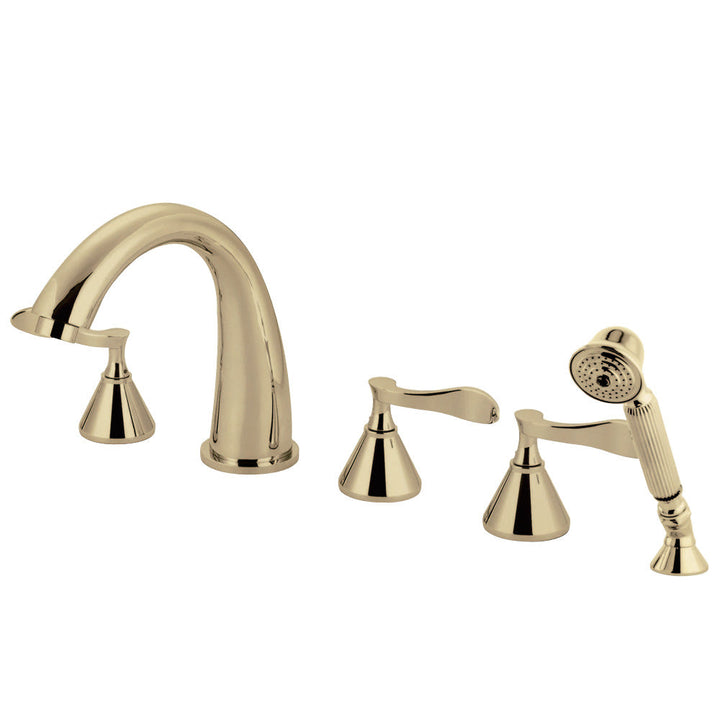 Kingston Brass KS23685CFL Century Roman Tub Faucet with Hand Shower,