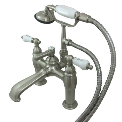 Kingston Brass CC607T5 Vintage 7-Inch Deck Mount Tub Faucet with Hand Shower,