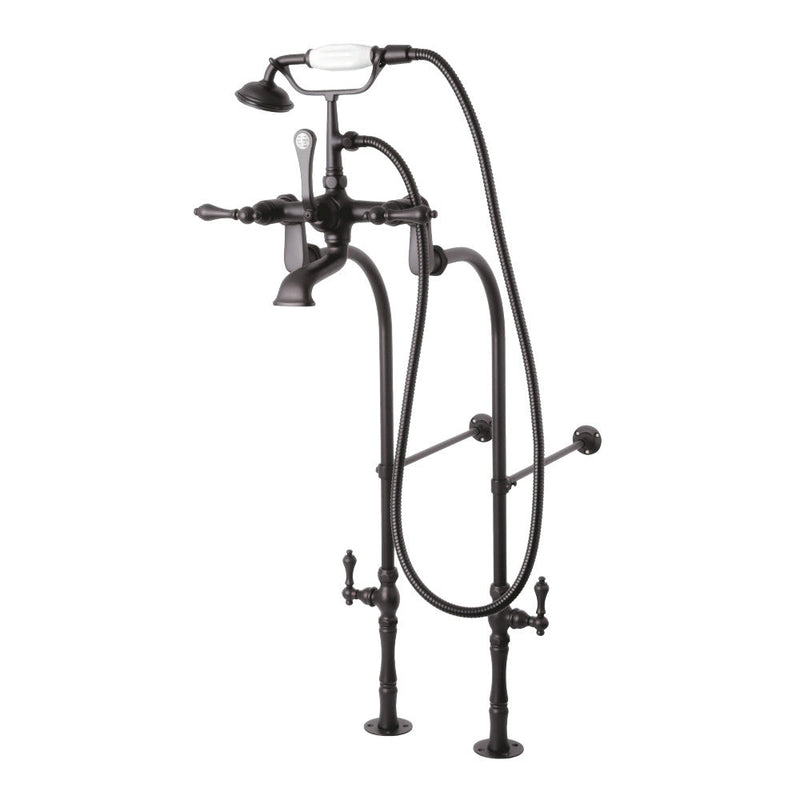 Kingston Brass CCK103T5 Vintage Freestanding Clawfoot Tub Faucet Package with Supply Line,