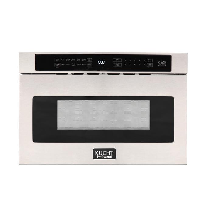 Kucht Professional 48 in. 6.7 cu ft. Natural Gas Range, Range Hood, Microwave Drawer, Dishwasher Package, AP-KNG481-S-4