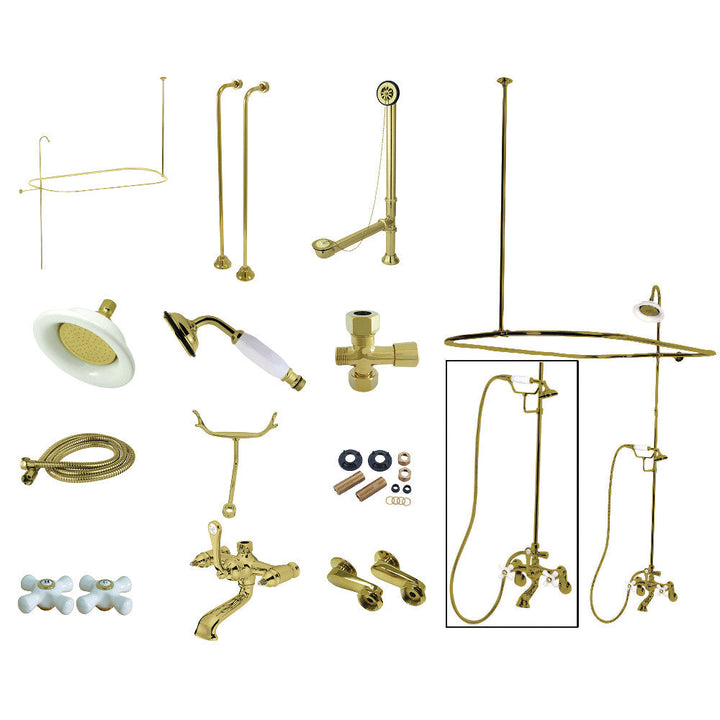 Kingston Brass CCK1148PX Vintage Clawfoot Tub Faucet Package,
