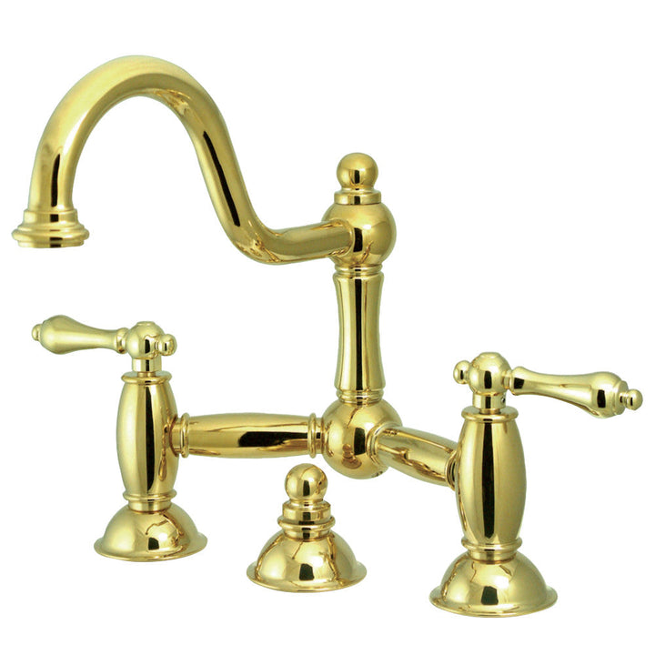 Kingston Brass KS3918AL Restoration Bathroom Bridge Faucet, Brushed Nickel