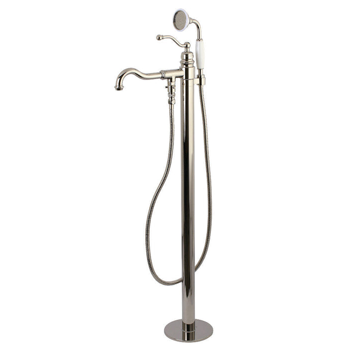 Kingston Brass KS7131ABL English Country Freestanding Tub Faucet with Hand Shower,