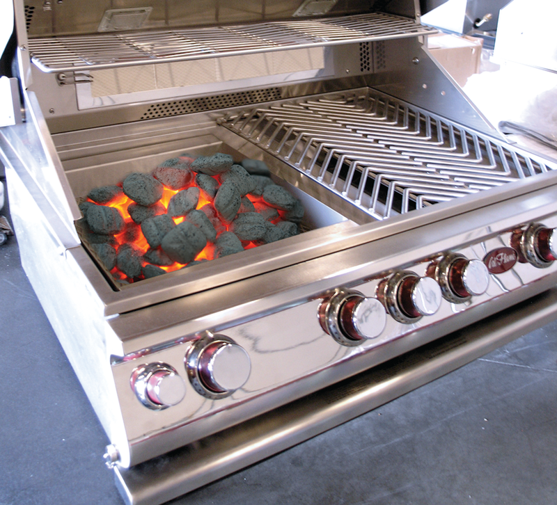 Cal Flame P4 32 Inch 4 Burner Built In Convection Grill with Rotisserie, Griddle BBQ18874CP