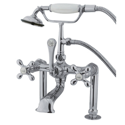 Kingston Brass CC109T2 Vintage 7-Inch Deck Mount Clawfoot Tub Faucet with Hand Shower, Polished Brass