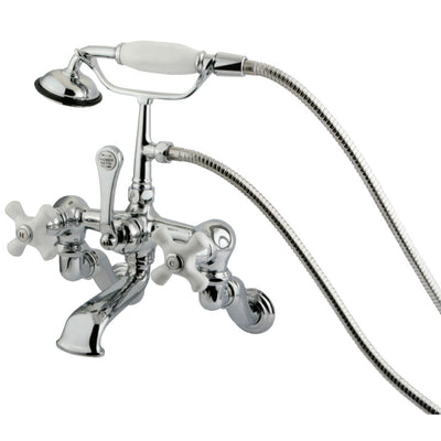 Kingston Brass CC465T8 Vintage Wall Mount Clawfoot Tub Faucet with Hand Shower,