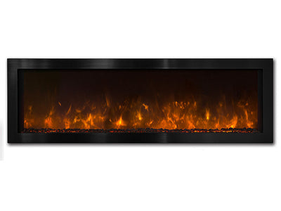 Modern Flames 60-In Nova Indoor/Outdoor Built-In Fireplace in Black Stainless Steel - NOVA-60-BS