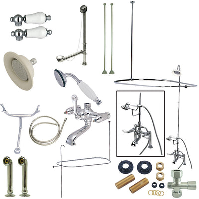 Kingston Brass CCK1175DPL Vintage Clawfoot Tub Faucet with Shower Riser Package,