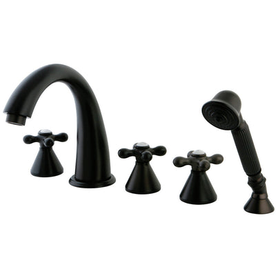 Kingston Brass KS23625AX Roman Tub Faucet 5 Pieces with Hand Shower, Polished Brass