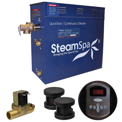 SteamSpa Oasis 10.5 KW QuickStart Acu-Steam Bath Generator Package with Built-in Auto Drain in Oil Rubbed Bronze