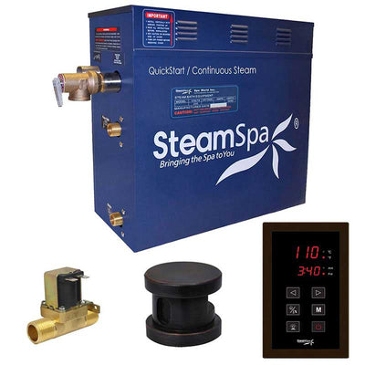 SteamSpa Oasis 9 KW QuickStart Acu-Steam Bath Generator Package with Built-in Auto Drain in Oil Rubbed Bronze