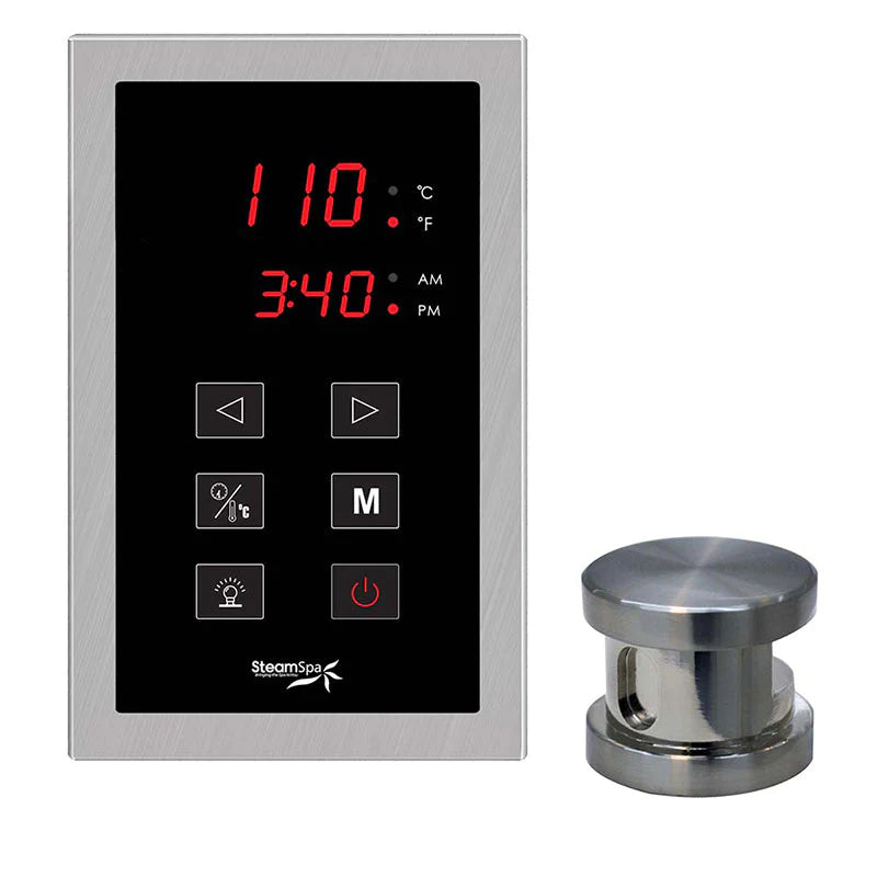 SteamSpa Oasis Touch Panel Control Kit in Brushed Nickel