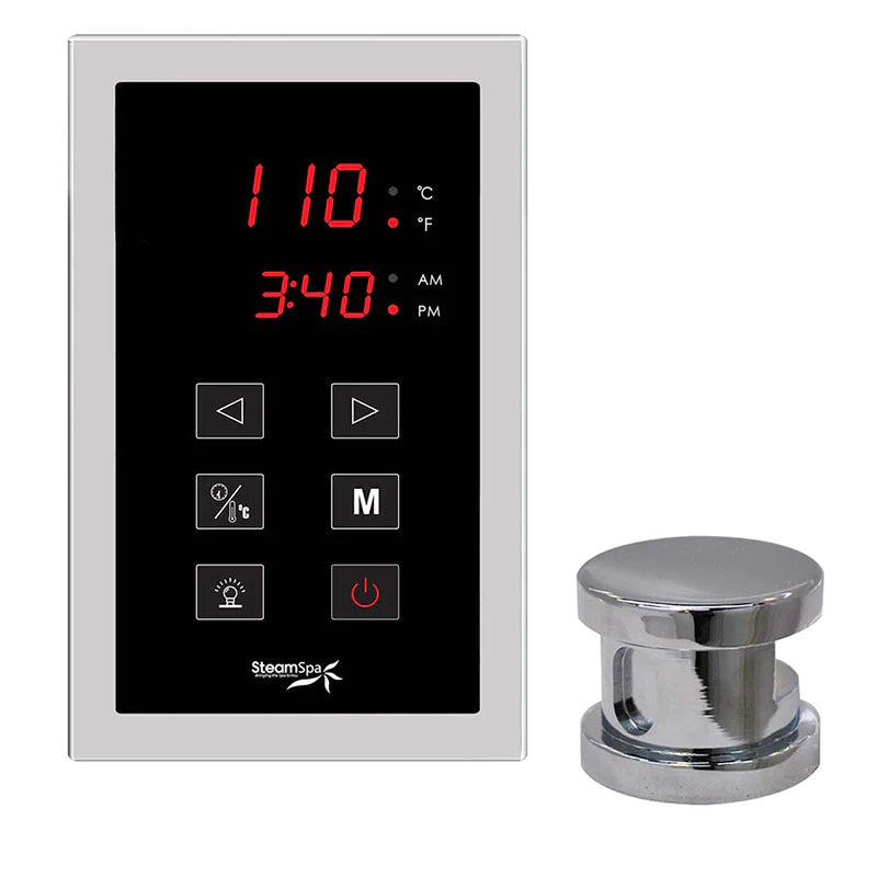 Steam Spa OATPKCH Oasis Touch Panel Control Kit with Steam Head, Chrome