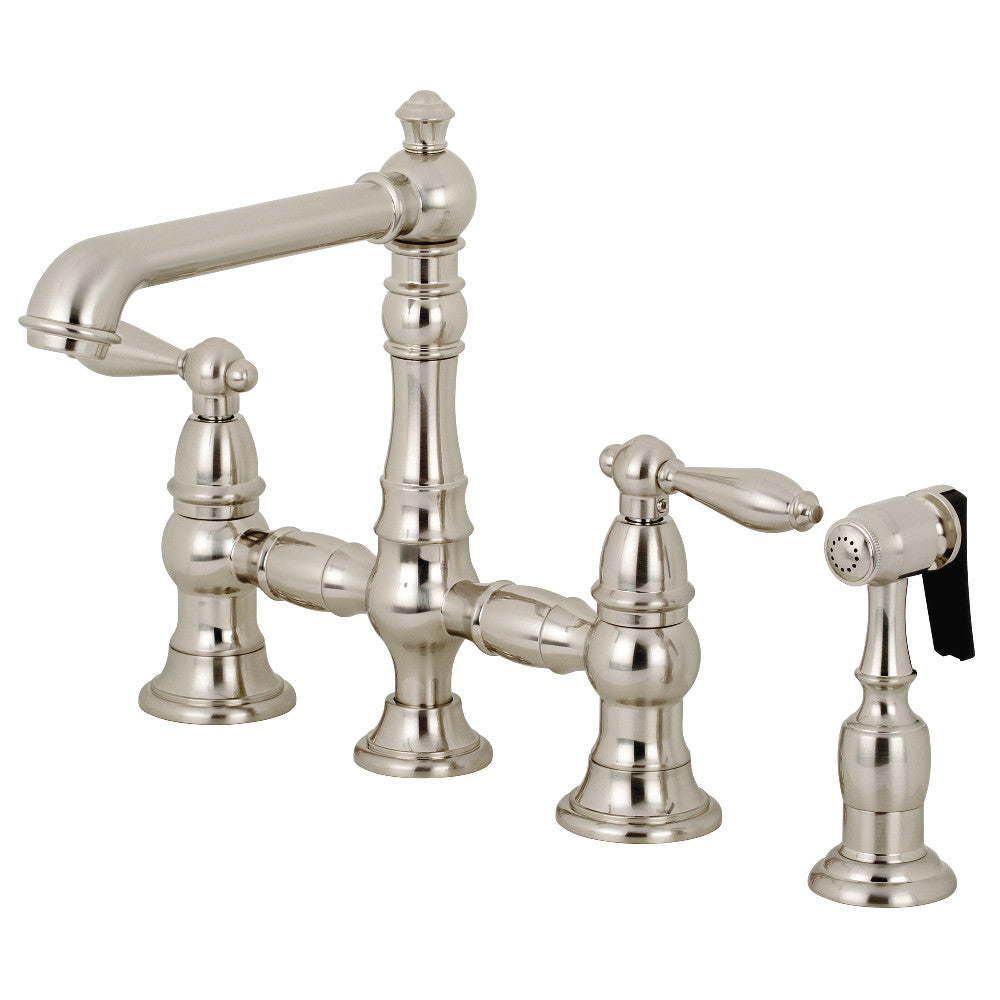 Kingston Brass KS7276ALBS Kitchen Faucet with Side Sprayer, Polished Nickel