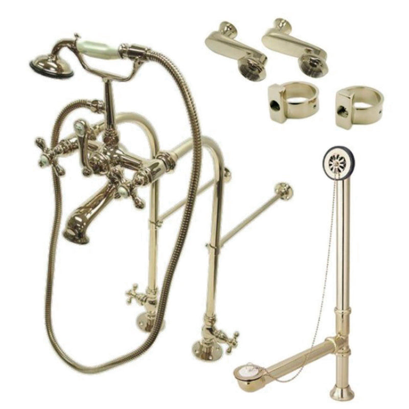 Kingston Brass CCK5101AX Vintage Freestanding Clawfoot Tub Faucet Package with Supply Line