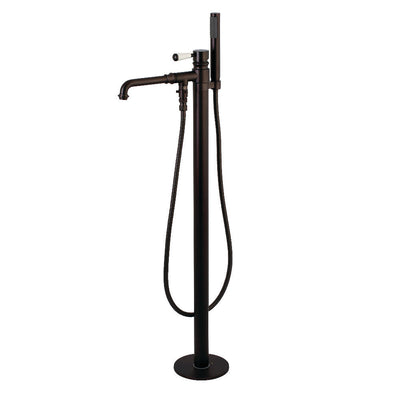 Kingston Brass KS7035DPL Paris Freestanding Tub Faucet with Hand Shower,