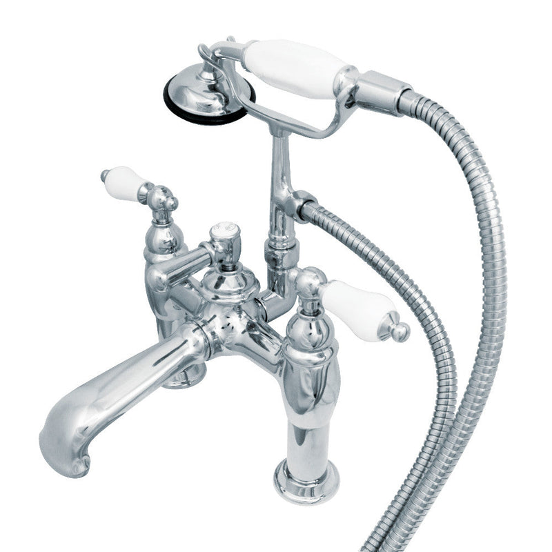 Kingston Brass CC605T5 Vintage 7-Inch Deck Mount Tub Faucet with Hand Shower,