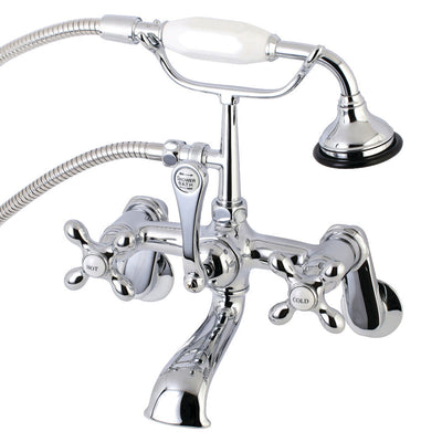 Kingston Brass AE58T1 Aqua Vintage Wall Mount Tub Faucet with Hand Shower,