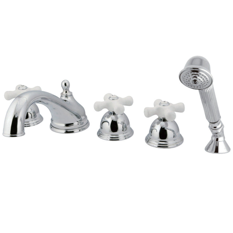 Kingston Brass KS33585PX Roman Tub Faucet with Hand Shower,