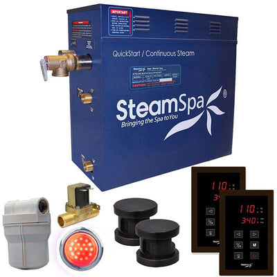SteamSpa Royal 12 KW QuickStart Acu-Steam Bath Generator Package with Built-in Auto Drain in Oil Rubbed Bronze