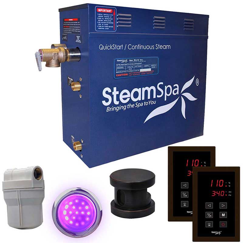 SteamSpa Royal 7.5 KW QuickStart Acu-Steam Bath Generator Package in Oil Rubbed Bronze