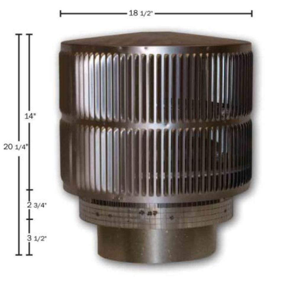 Superior Round Top Termination with Louvered Screen