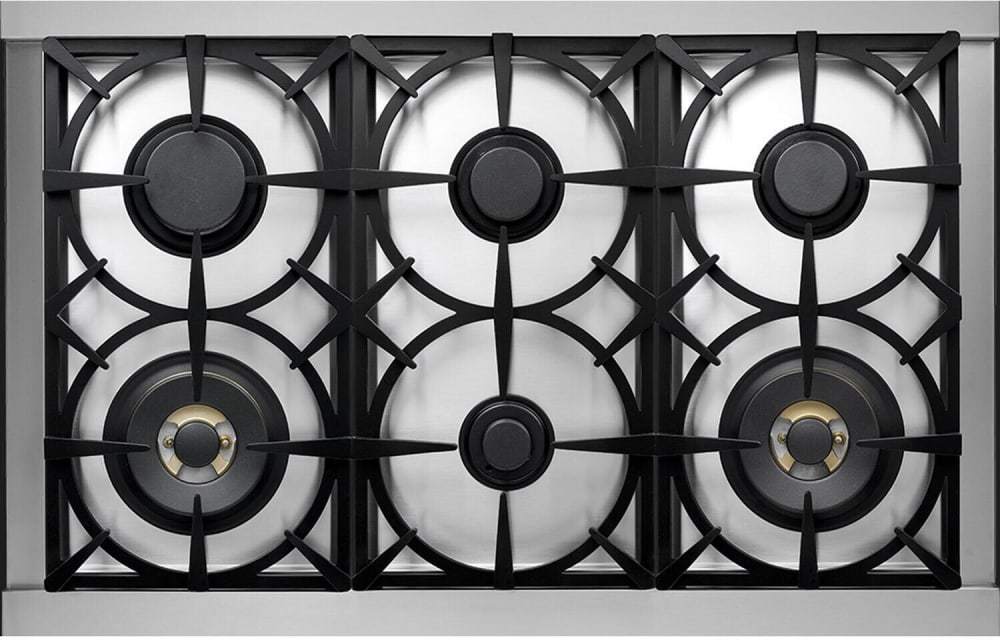 Superiore Deco 36" Dual Fuel Freestanding Range in Black Matte with Bronze Trim (RD361SCN_B_)