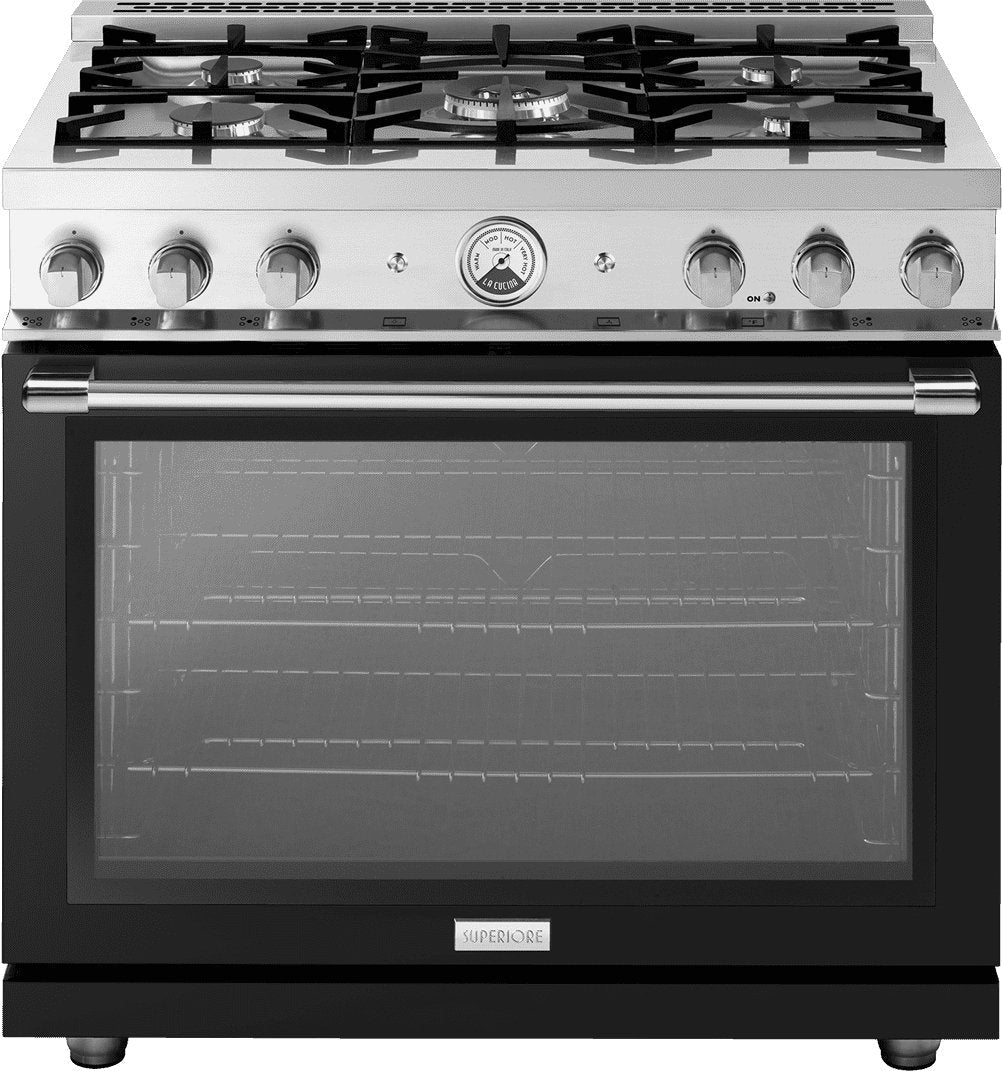 Superiore La Cucina 36" Gas Freestanding Range in High Glossy Black (RL361GPN_S_)