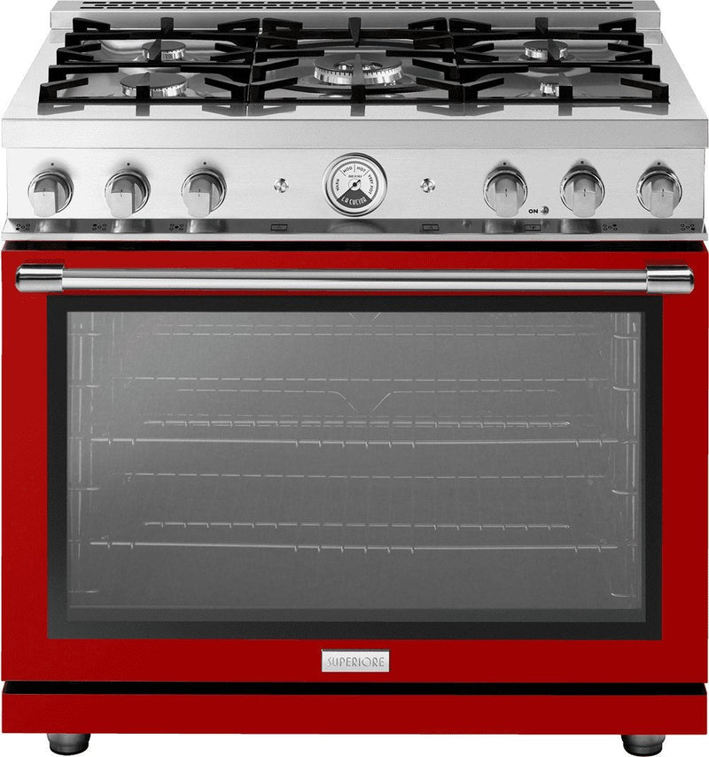 Superiore La Cucina 36" Gas Freestanding Range in High Glossy Red (RL361GPR_S_)