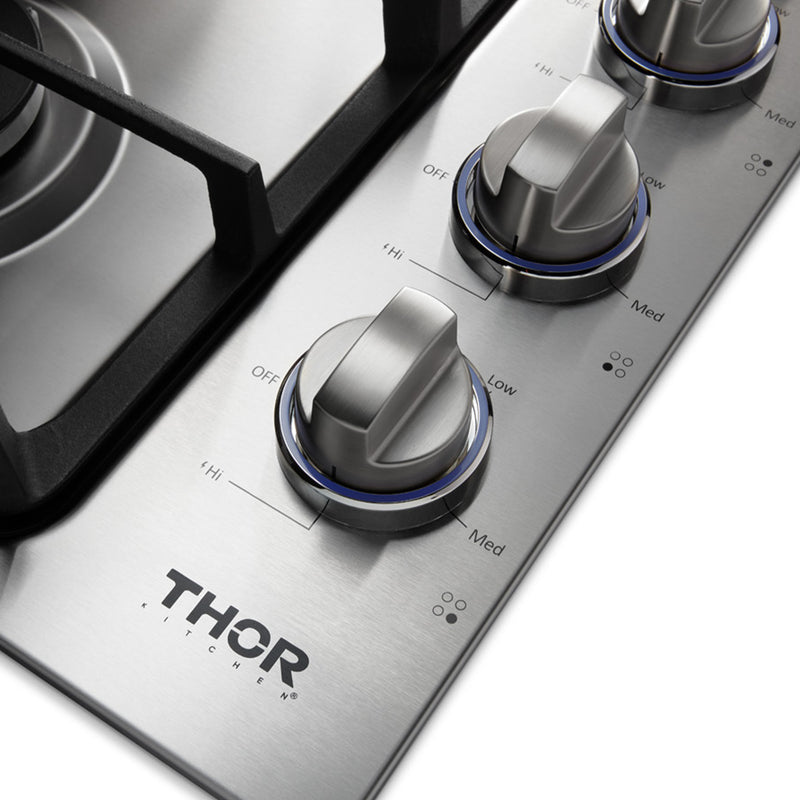 Thor Kitchen Professional Drop-In Gas Cooktop with Four Burners in Stainless Steel (TGC)
