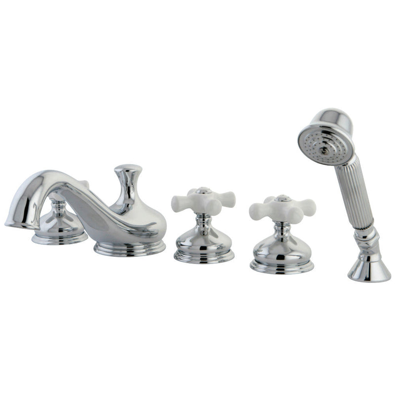 Kingston Brass KS33385PX Roman Tub Faucet with Hand Shower,