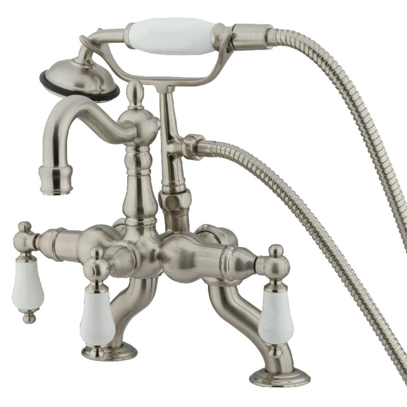 Kingston Brass CC2011T2 Vintage Clawfoot Tub Faucet with Hand Shower, Polished Brass