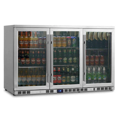 KingsBottle KBU328M 53 Inch Heating Glass 3 Door Large Beverage Refrigerator