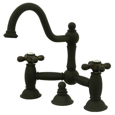 Kingston Brass KS3915AX Restoration Bathroom Bridge Faucet, Oil Rubbed Bronze