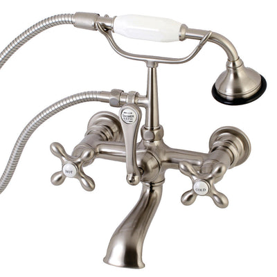 Kingston Brass AE557T7 Aqua Vintage 7-Inch Wall Mount Tub Faucet with Hand Shower,