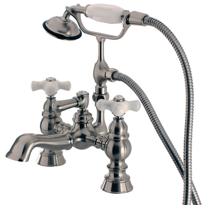 Kingston Brass CC1160T5 Vintage 7-Inch Deck Mount Tub Faucet with Hand Shower,