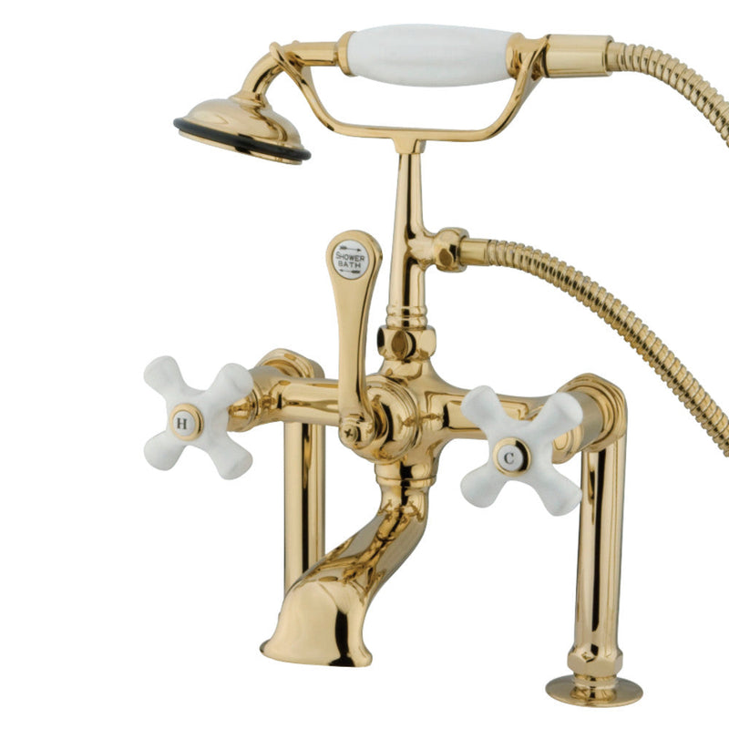 Kingston Brass CC111T5 Vintage 7-Inch Deck Mount Clawfoot Tub Faucet with Hand Shower,