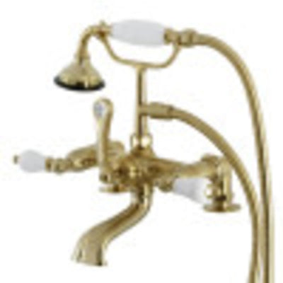 Kingston Brass AE55T7 Aqua Vintage Wall Mount Tub Faucet with Hand Shower,