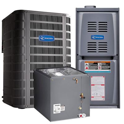 MRCOOL Signature Series - Central Air Conditioner & Gas Furnace Split System - 2.5 Ton, 16 SEER, 30K BTU, 80% AFUE - 17.5-Inch Cabinet - Upflow