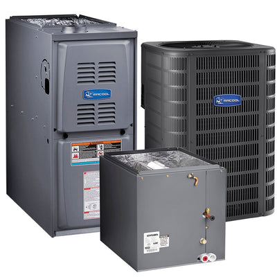 MRCOOL Signature Series - Central Air Conditioner & Gas Furnace Split System - 4 Ton, 15.1 SEER, 48K BTU, 80% AFUE - 21-Inch Cabinet - Upflow