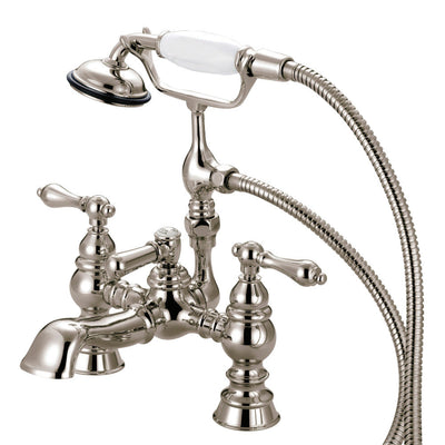 Kingston Brass CC1161T2 Heritage Deck Mount Tub Faucet with Hand Shower, Polished Brass