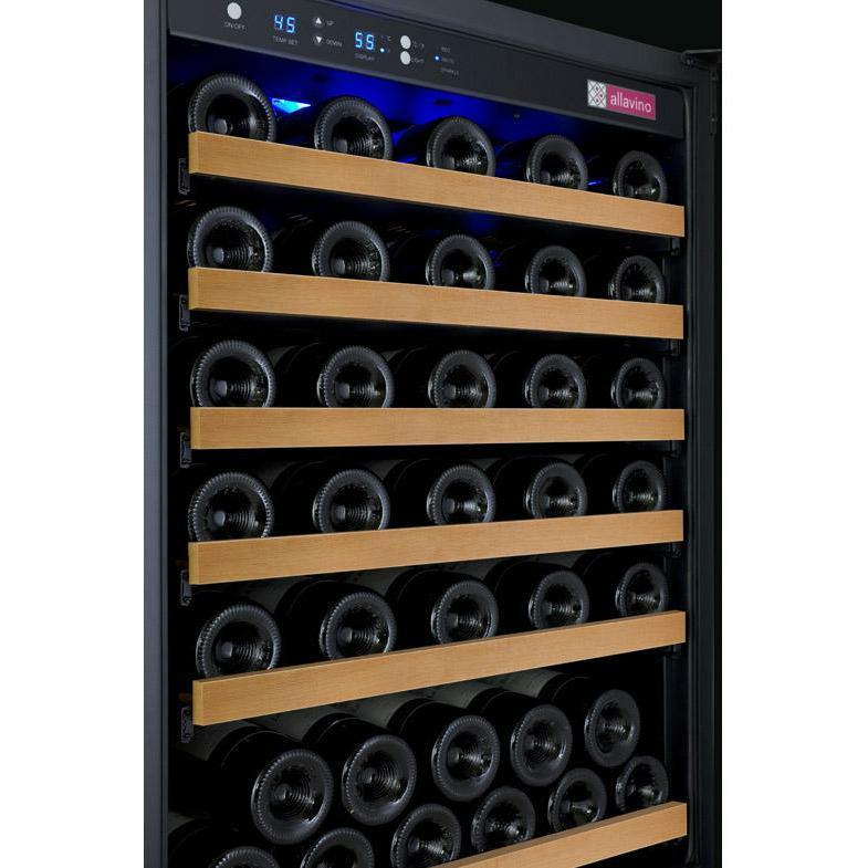 Allavino 24" Wide FlexCount II Tru-Vino 56 Bottle Single Zone Black Left Hinge Wine Refrigerator (VSWR56-1BL20)