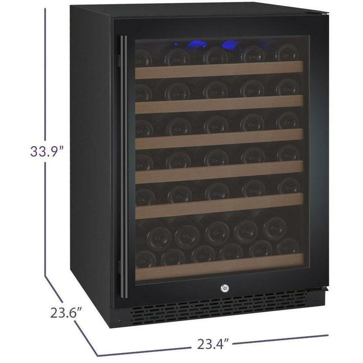 Allavino 24" Wide FlexCount II Tru-Vino 56 Bottle Single Zone Black Right Hinge Wine Refrigerator (VSWR56-1BR20)