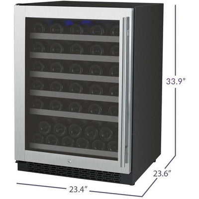 Allavino VSWR56-1SL20 24" Wide FlexCount II Tru-Vino Series 56 Bottle Single Zone Stainless Steel Left Hinge Wine Refrigerator