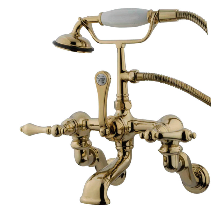 Kingston Brass CC457T8 Vintage Adjustable Center Wall Mount Tub Faucet with Hand Shower,